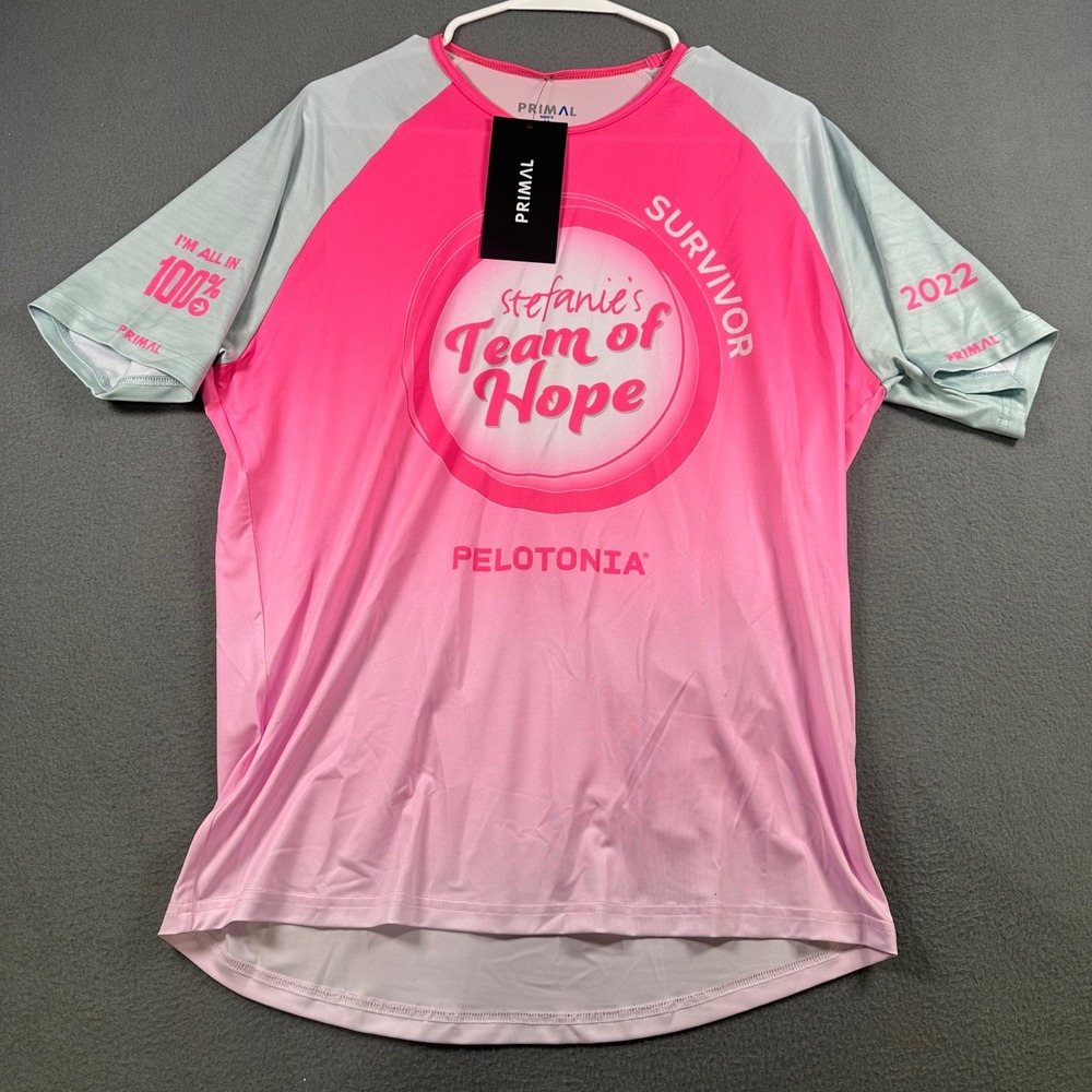 Primal Pelotonia 2022 Stefanie's Team of Hope Survivor Cycling Jersey Pink Men M